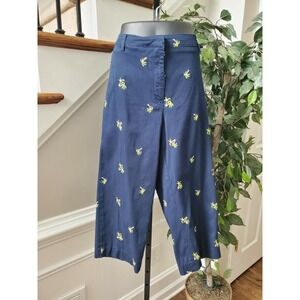 Kim Rogers Women's Blue Cotton High Rise Wide Legs Casual‎ Capri Size 14